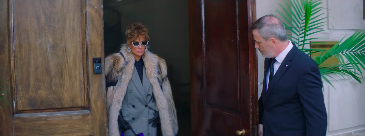 Jennifer Lopez Wearing a Tibi Suit and Sally LaPointe Cocoon Coat