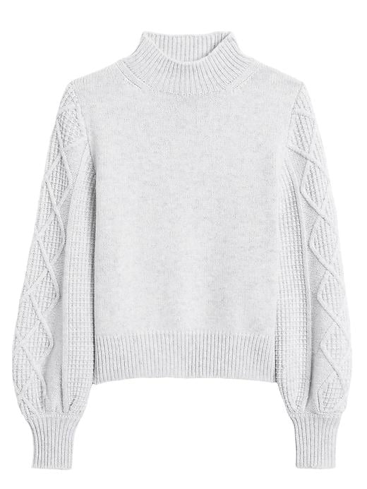 Cashmere Cable-Sleeve Sweater
