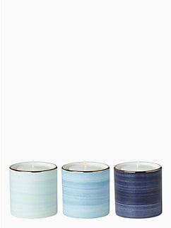 Kate Spade New York Charles Lane Indigo Votives, Set of 3