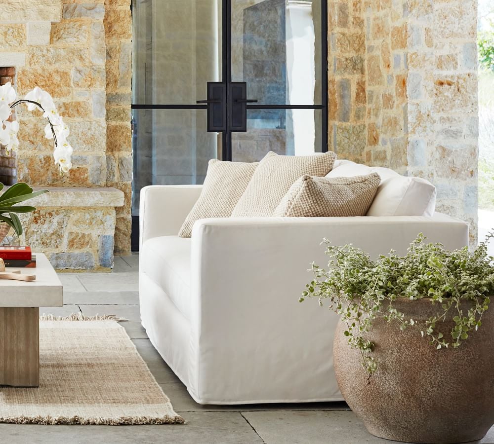 Pottery Barn Jake Slipcovered Outdoor Sofa The Best Outdoor Furniture