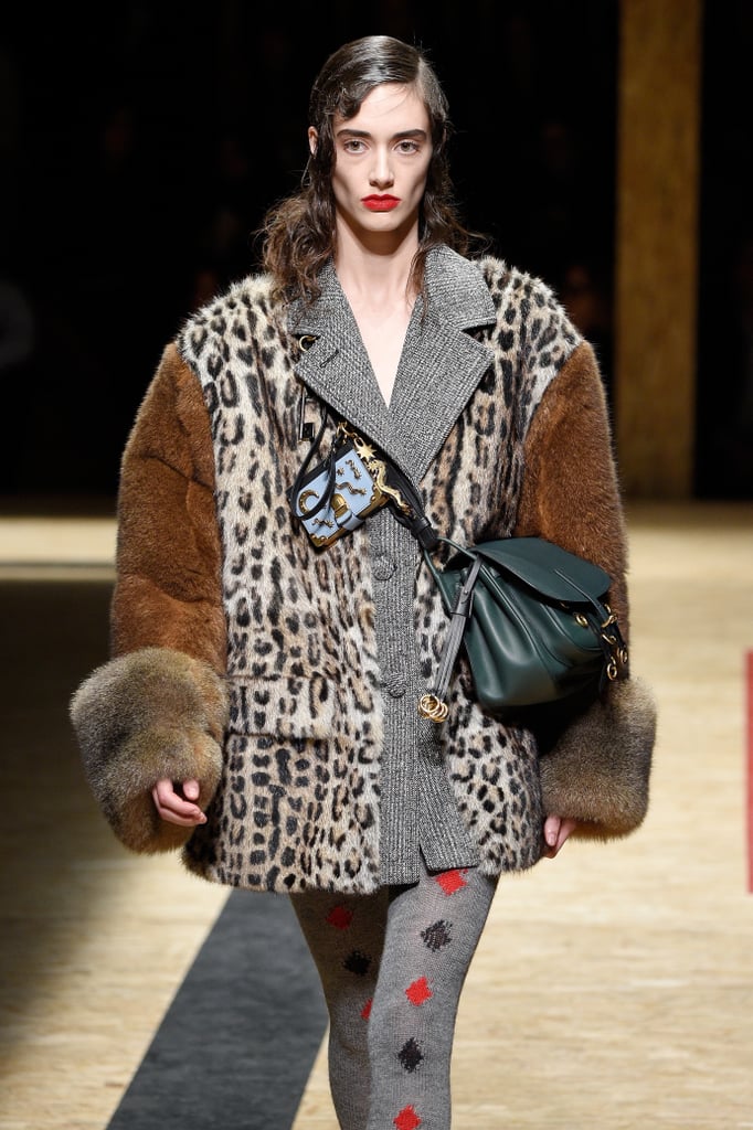 Outerwear featured major fur sleeves. | Prada Highlights Fall 2016 ...