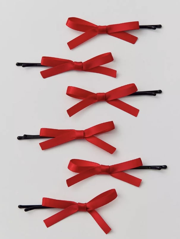 Urban Outfitters Satin Bow Hair Slide 6-Pack Set
