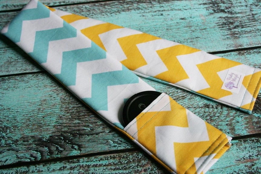 Blue-and-Yellow Chevron Camera Strap