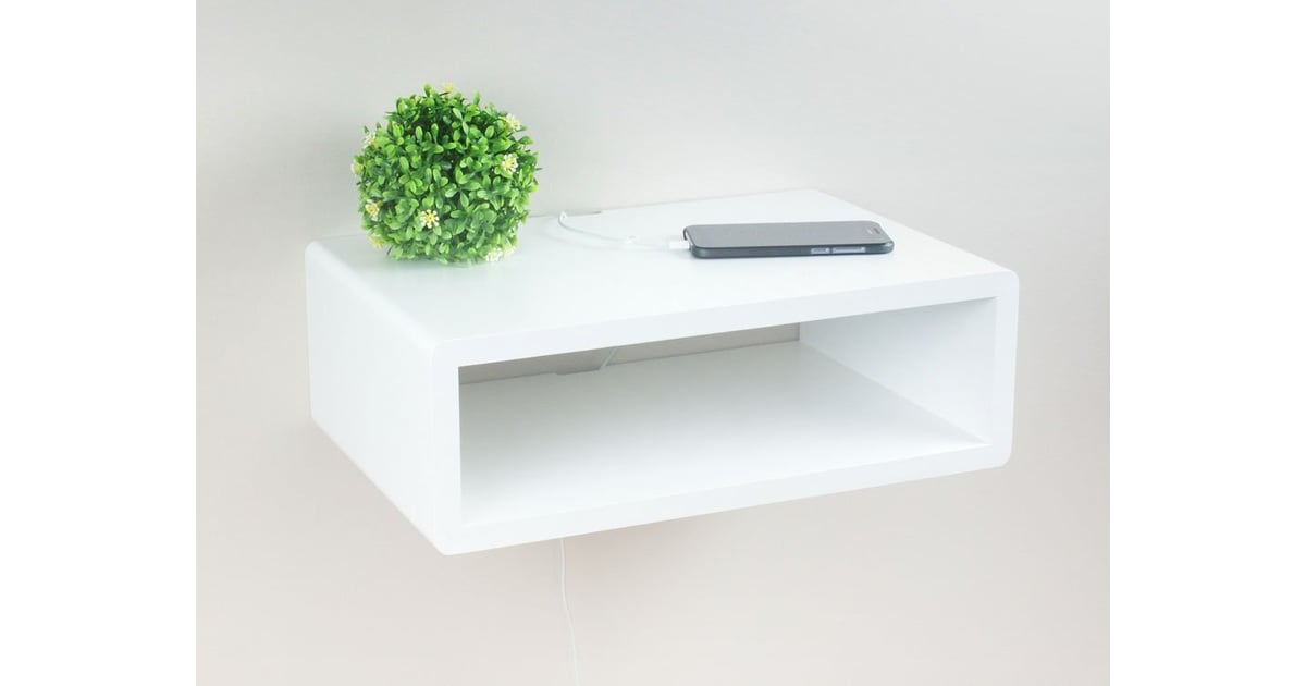 Slim Modern White Floating Nightstand Best Minimalist Home Decor on Amazon Under 200