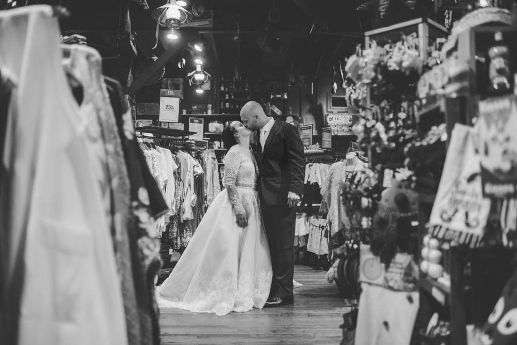 Couple's Engagement and Wedding Photos at Cracker Barrel
