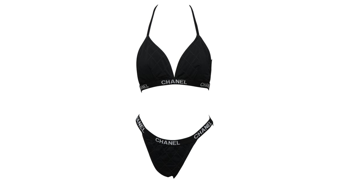 Iconic Chanel Vintage Spring 1995 Black White CC Logo Onepiece 95P Swimsuit   eBay