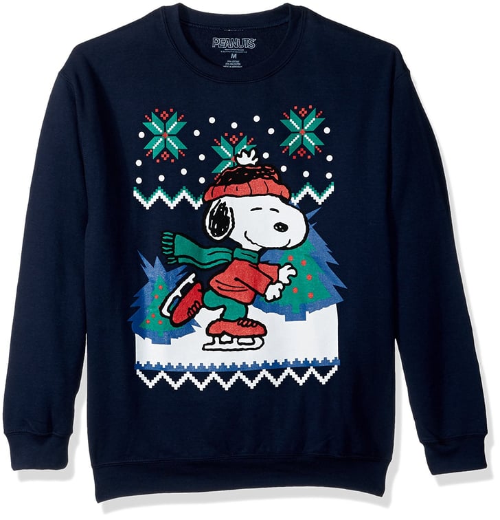 Peanuts Snoopy Skating Holiday Pullover Christmas Sweaters on Amazon