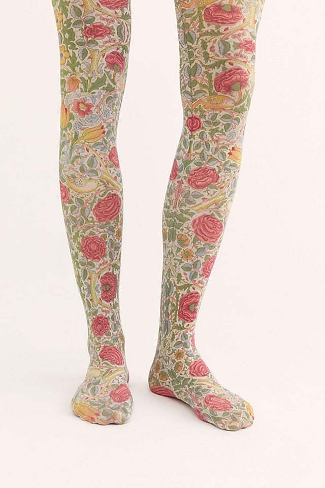 Free People Rose Field Printed Tights