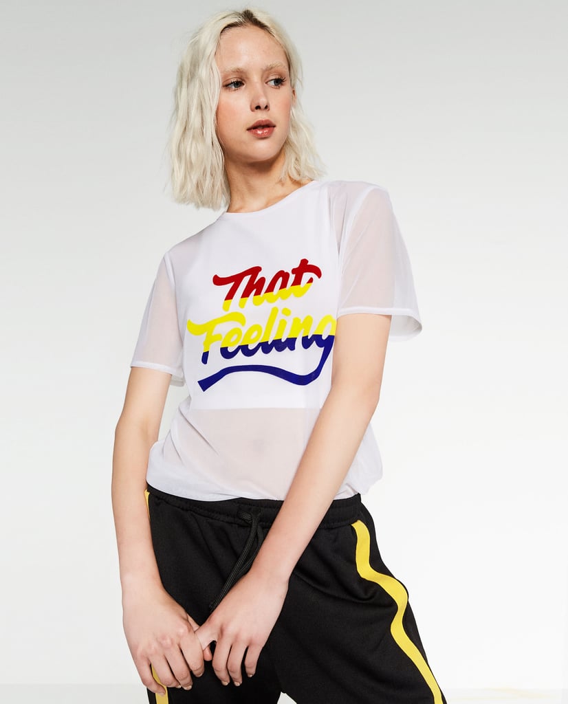 Zara Text Tulle T-Shirt ($20)