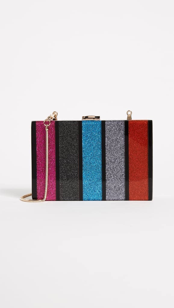 Milly Glitter Stripe Box Clutch