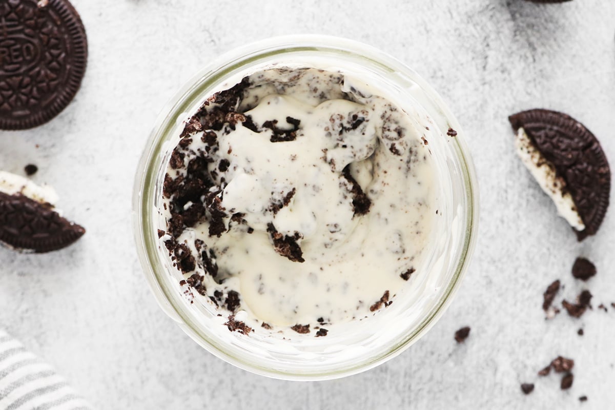 Cookies and cream mason jar ice cream