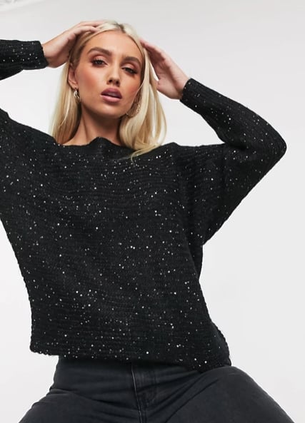 ASOS Lipsy Slouch Sequin Sweater