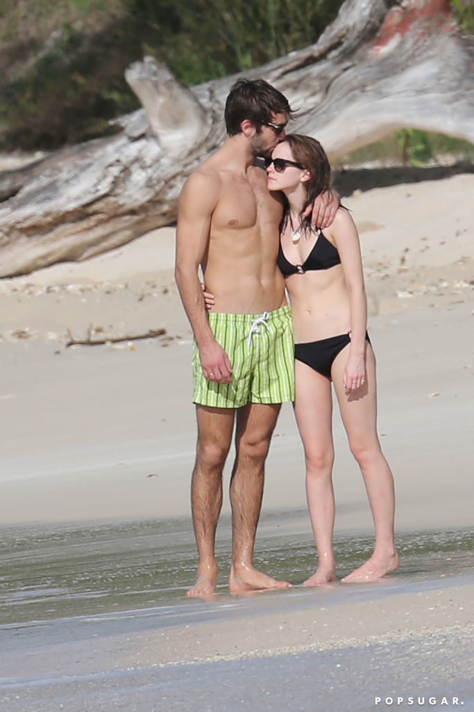 Emma Watson and her new boyfriend, Matthew Janney, took their love to the beach when they went for a walk in the Caribbean earlier this week. The couple reportedly arrived on Monday, so they could get in a bit of R&R before Emma headed to LA, where she is slated to present at Sunday night's Golden Globes. Emma split from her previous boyfriend Will Adamowicz over the Summer, but news of their breakup didn't pop up until this week. Now it appears that Emma has moved on with the handsome Matthew, who is currently studying Russian at Oxford University and is one of the stars of the college's rugby team. Keep reading for more from Emma and Matthew's romantic getaway, and if you can't get enough of the rugby player, you can check out more hot pictures of Matthew Janney here.