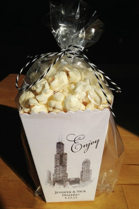 Chicago Wedding Mini Popcorn Box