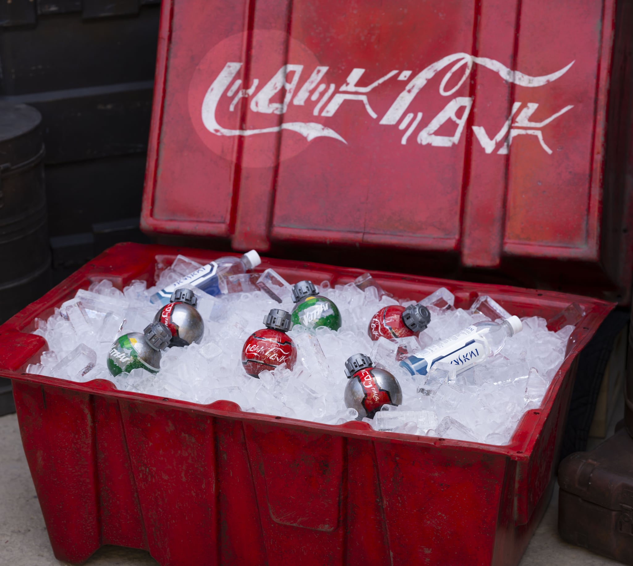 Specially designed Coca-Cola bottles designed to fit authentically within the Star Wars universe make their debut at Star Wars: Galaxy's Edge at Disneyland Park in Anaheim, California, now open, and at Walt Disney World Resort in Lake Buena Vista, Florida, opening August 29, 2019. From the engageing sights and sounds to the tantalizing tastes of Black Spire Outpost, everything within Star Wars: Galaxy's Edge has been carefully crafted to ensure an immersive experience. (Disney Parks)