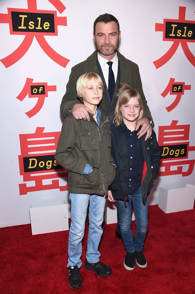 Liev Schreiber With His Sons at Isle of Dogs Premiere