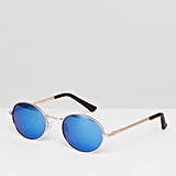 AJ Morgan Round Sunglasses With Blue Mirror Lens