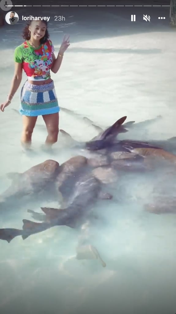 Lori Harvey Went Swimming With Sharks in a Dior T-Shirt