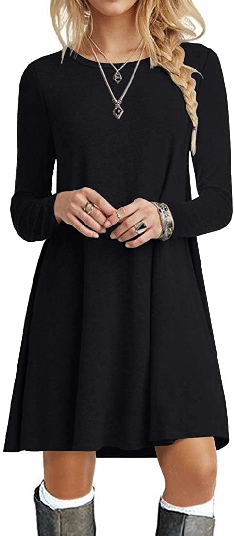 Popyoung Long-Sleeve Swing Dress | Best Amazon Dresses on Sale 2020 ...