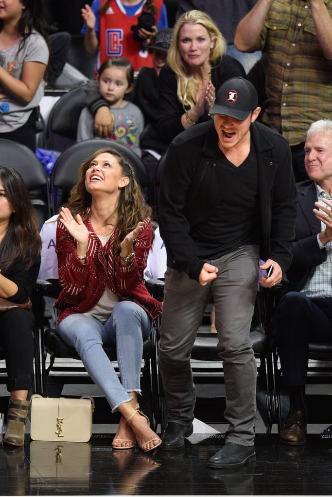 Nick and Vanessa Lachey at Clippers Game March 2016