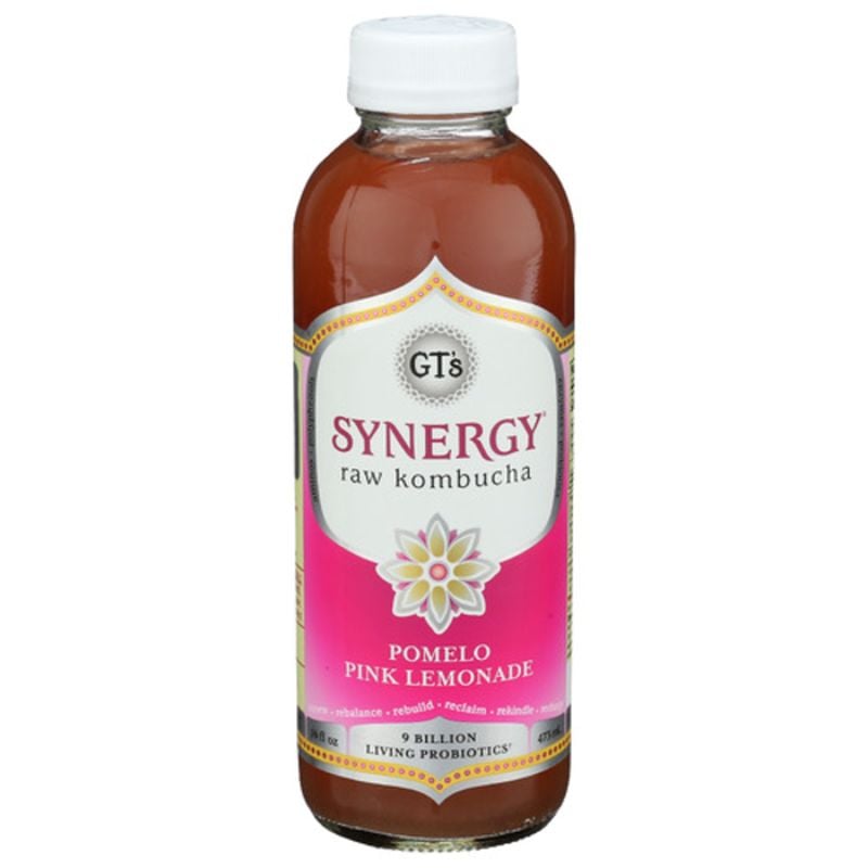 GT's SYNERGY Raw Kombucha's Pomelo Pink Lemonade