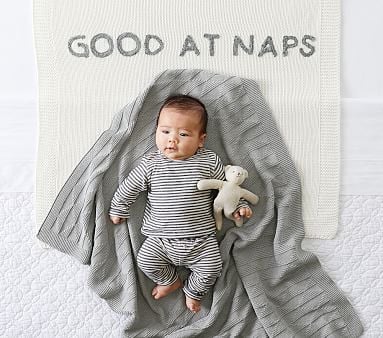Good at Naps Knit Baby Blanket