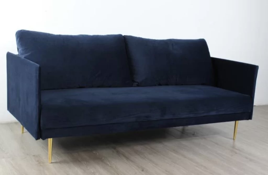 Peggy Velvet W Square Arm Sofa Bed