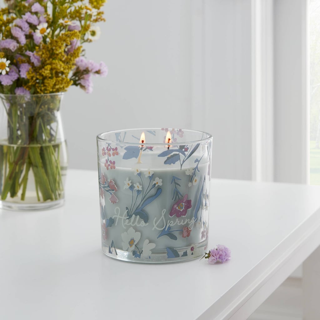 A Floral Fresh Scent: Threshold Glass Candle with Lid Hello Spring Sunshine Skies