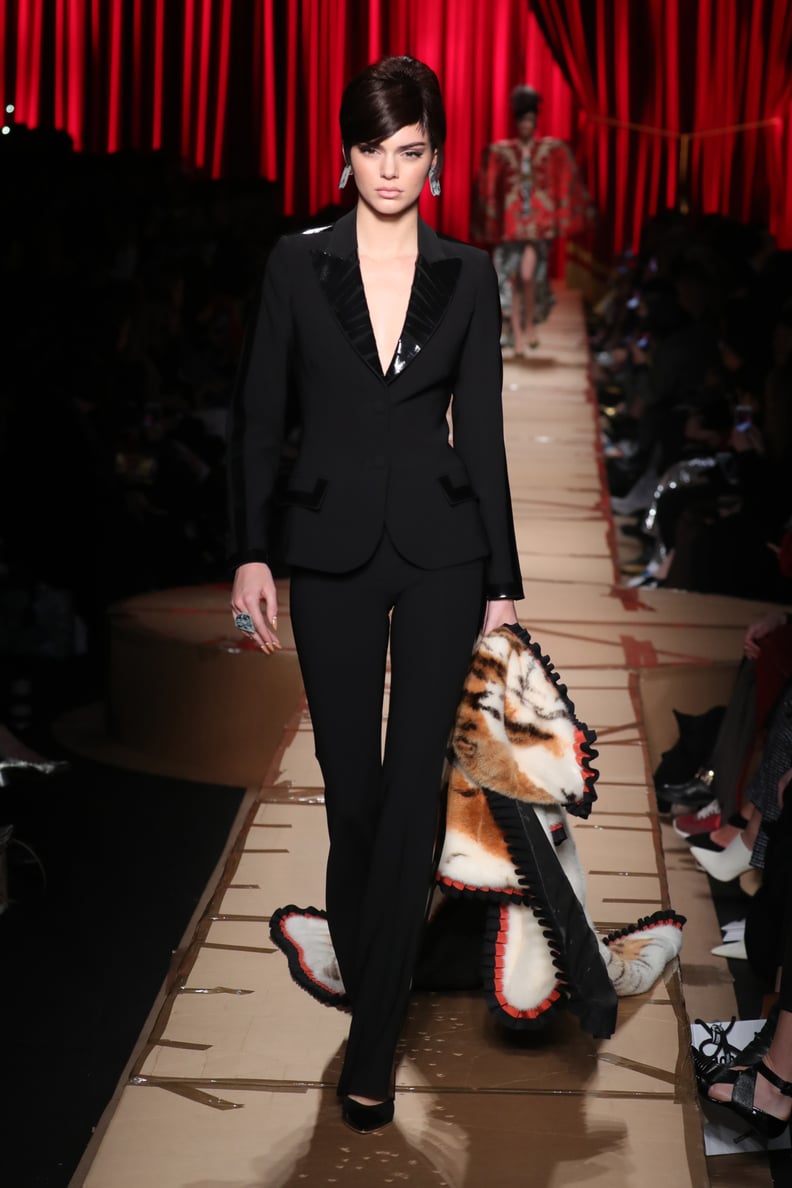 Kendall Brought It Back to the '60s With a Beehive Hairstyle and Black Pantsuit