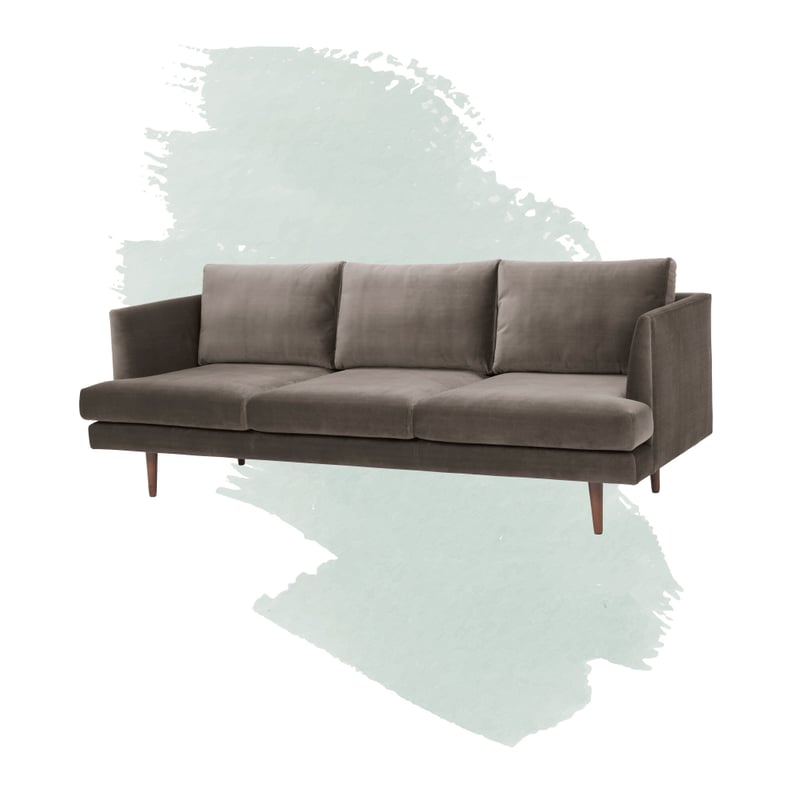 Celia Velvet 84" Recessed Arm Sofa