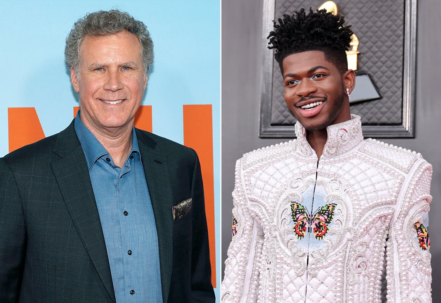 At left: Actor Will Ferrell. At right: Singer Lil Nas X.