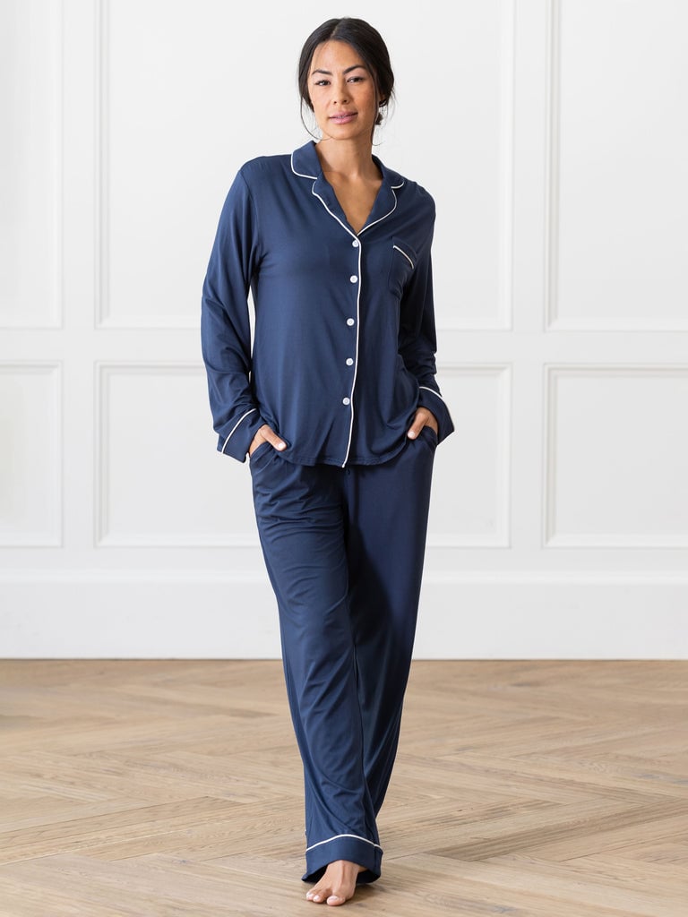 Cozy Earth Stretch-Knit Long Sleeve Bamboo Pajama Set