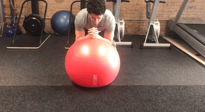 Swiss Ball Plank Rollout