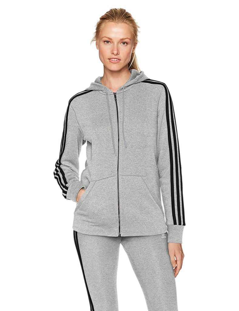 Adidas Essentials Cotton Fleece 3-Stripe Full Zip Hoodie