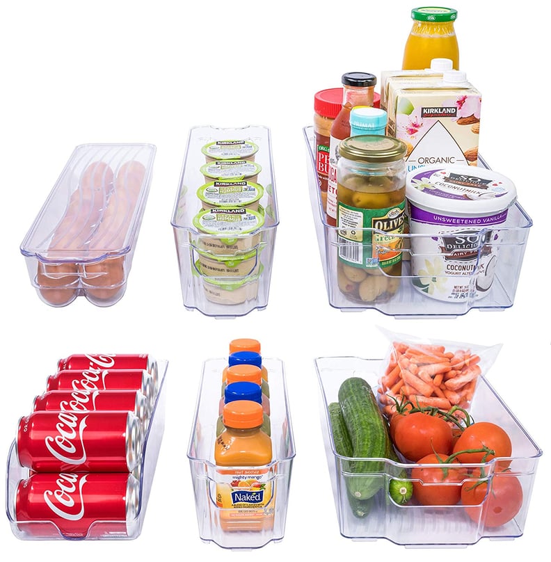 Adorn Home 6 Piece Refrigerator/Freezer Organizer Bins