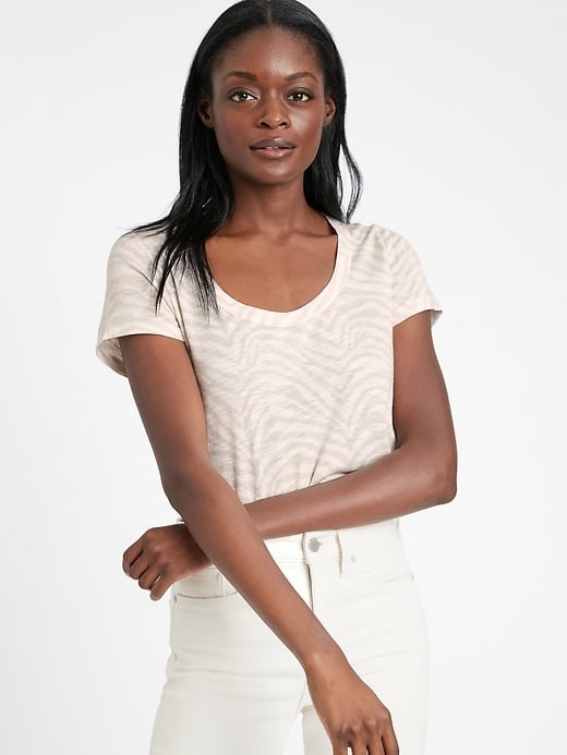 Banana Republic Slub Cotton-Modal Scoop-Neck T-Shirt