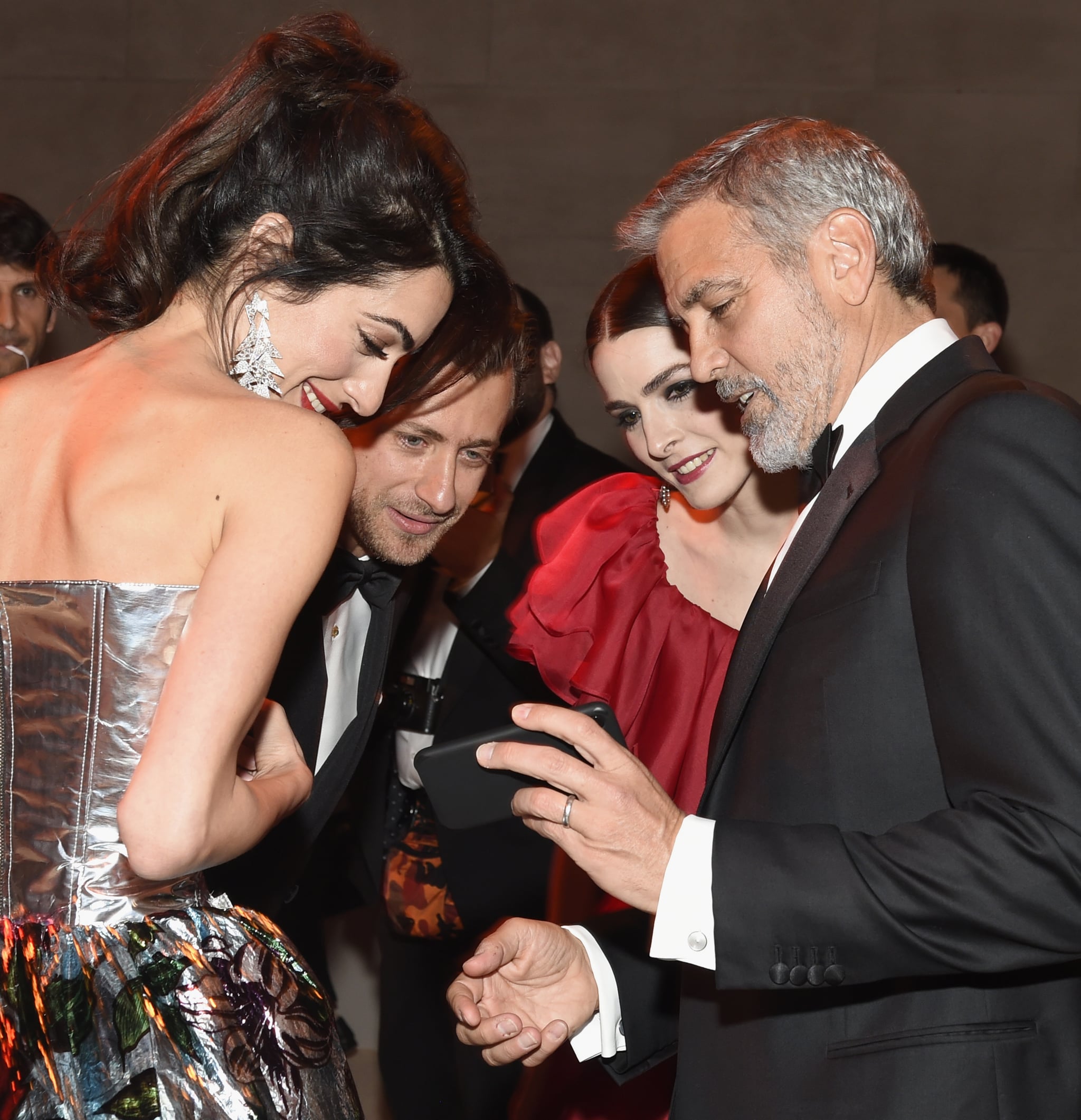 Pictured: Amal Clooney, Francesco Carrozzini, Bee Shaffer, and George | Striking a Pose Is Fun and All, but Some of the Best Met Gala Moments Are the Candid Ones | POPSUGAR Celebrity