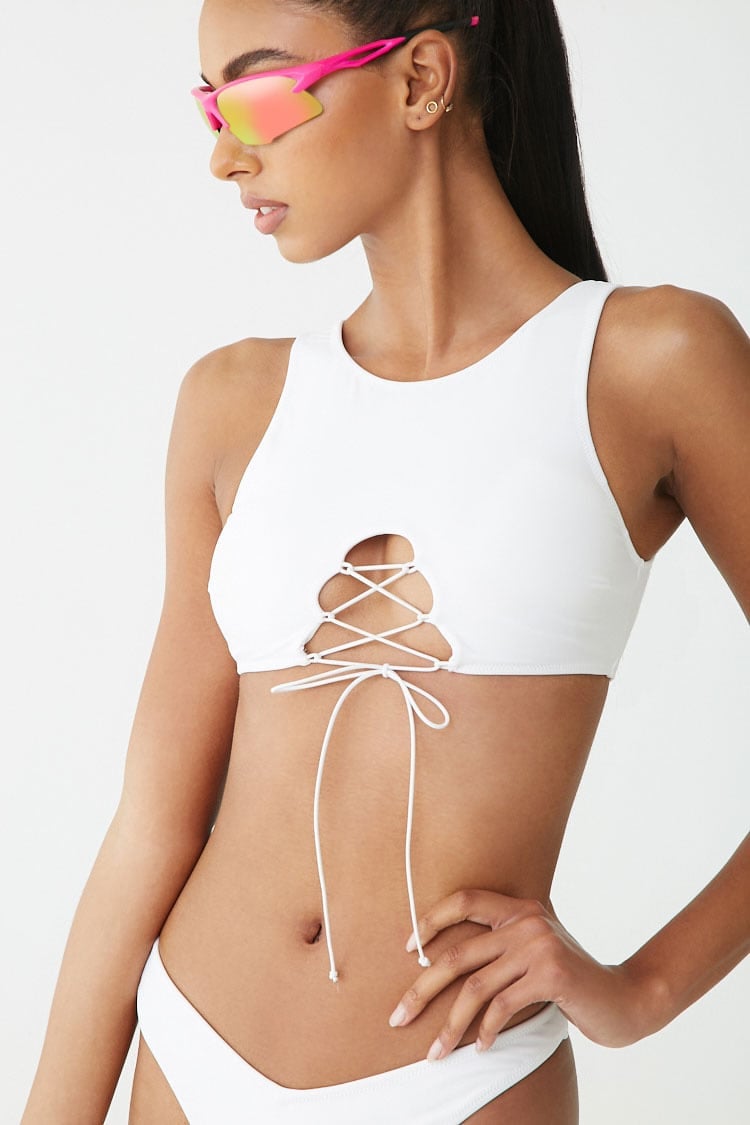 Lace-Up Tankini Top