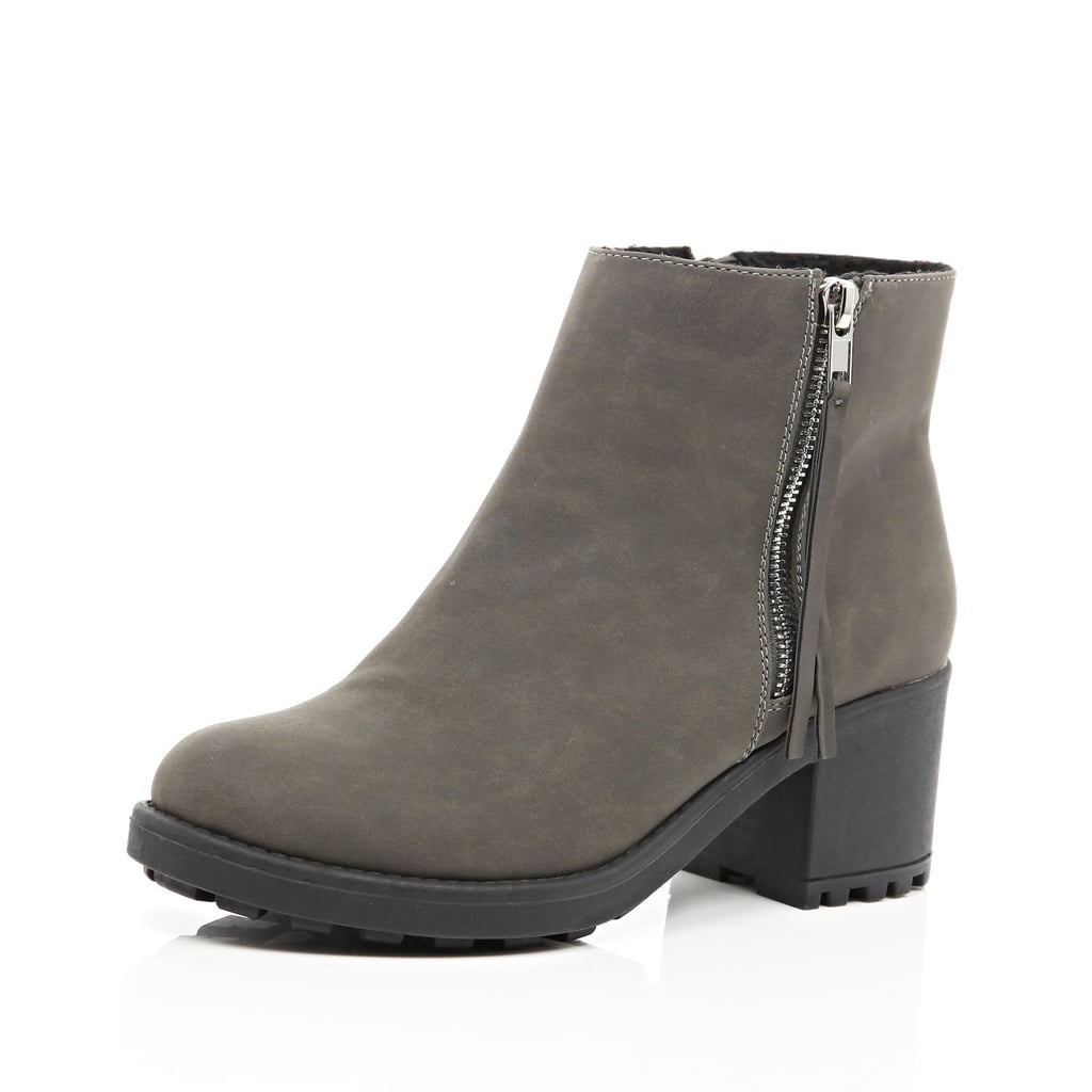 River Island Grey Ankle Boots Fall Booties Under 100 POPSUGAR