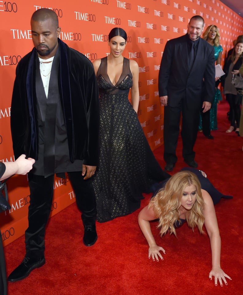 When Amy Schumer Threw Herself on the Ground in Front of Kim Kardashian and Kanye West