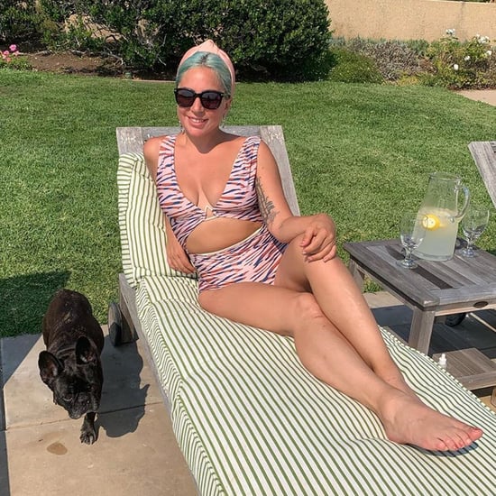 Lady Gaga Wears Carbon38 Zebra One-Piece Swimsuit