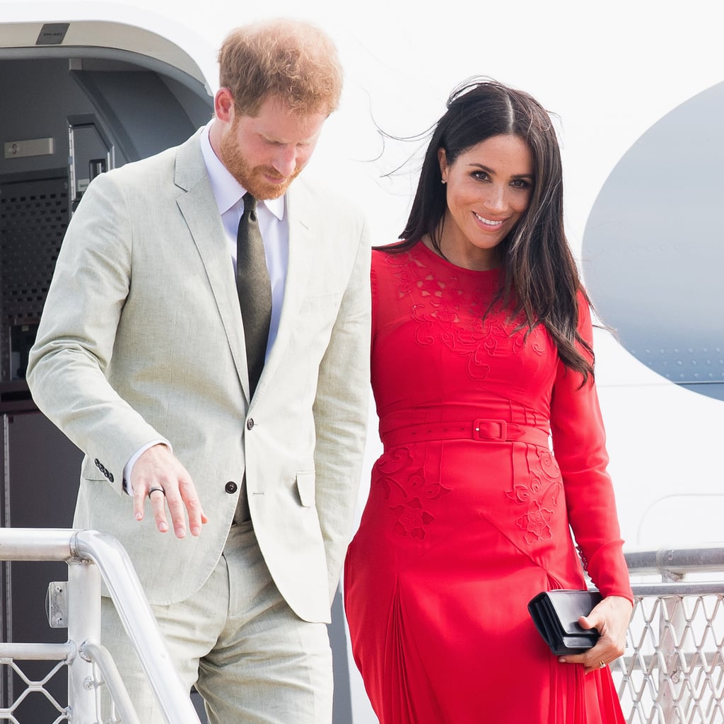Meghan markle self portrait red on sale dress