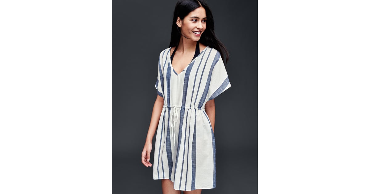 Gap Cotton Navy Stripe Cover Up (50) Flattering Swimsuit CoverUps