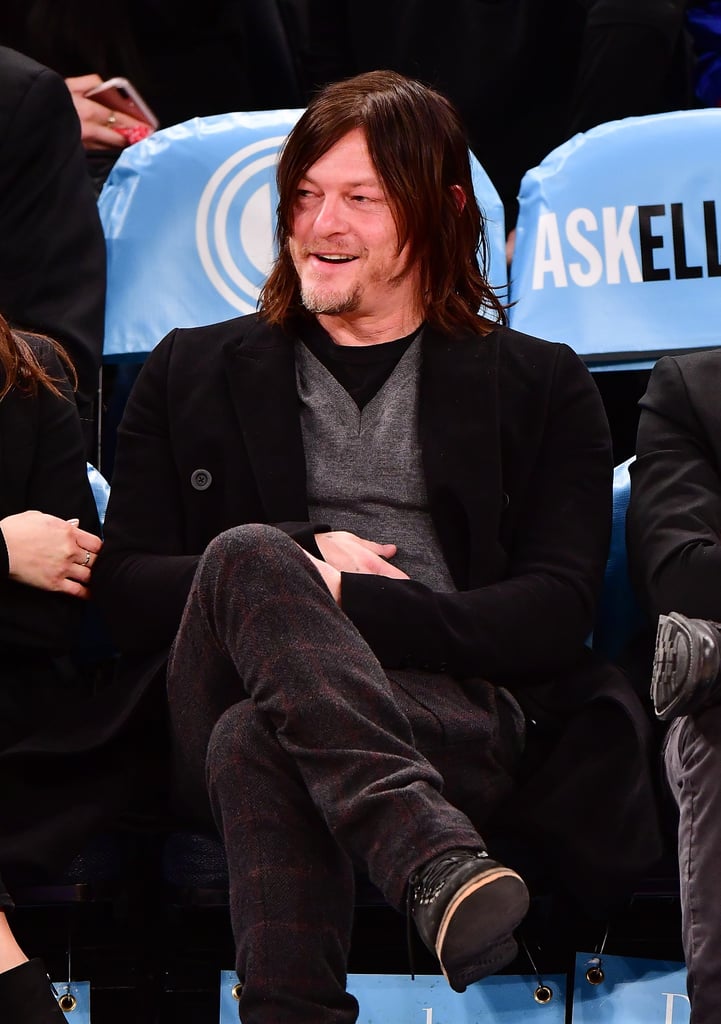 Norman Reedus and Kevin Bacon at Knicks Game January 2017