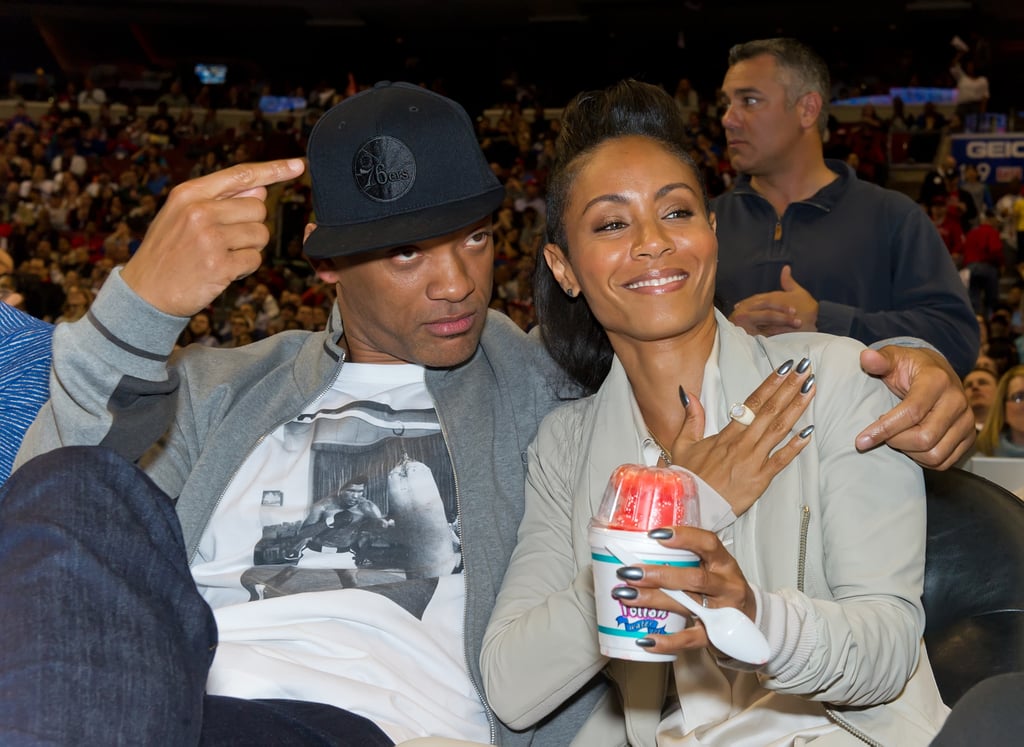 Will Smith repped his hometown team, the Philadelphia 76ers, while watching them play the Miami Heat with his wife, Jada Pinkett Smith, in March 2012.