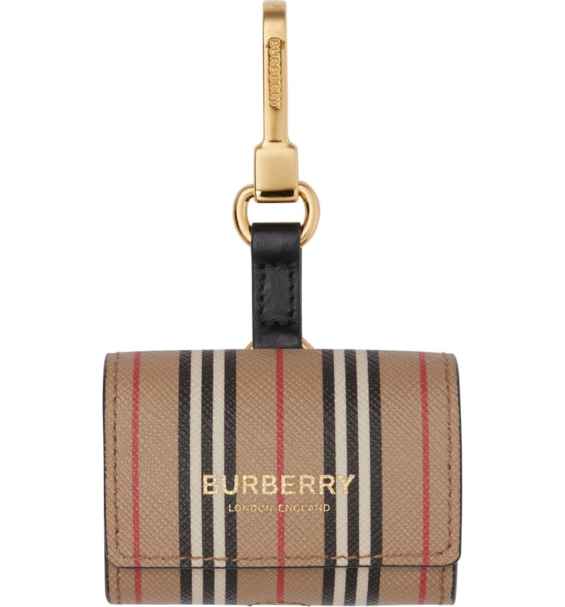 For the Techie: Burberry Icon Stripe E-Canvas AirPods Pro Case