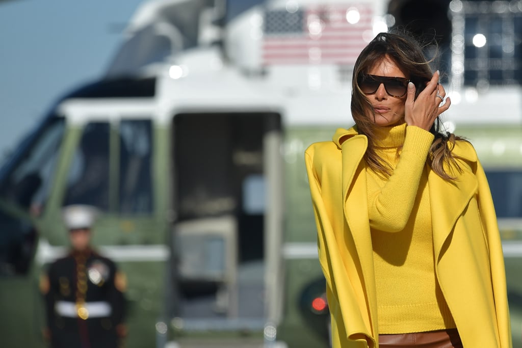 Melania Trump Wearing Yellow Ralph Lauren Coat