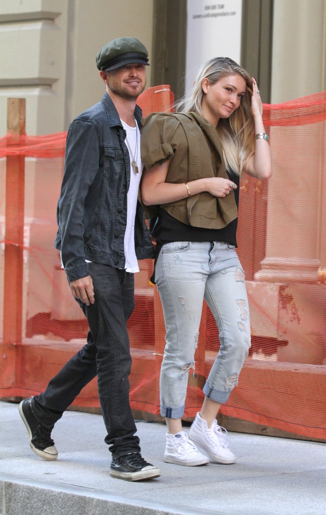 Aaron Paul and Lauren Parsekian in NYC August 2016