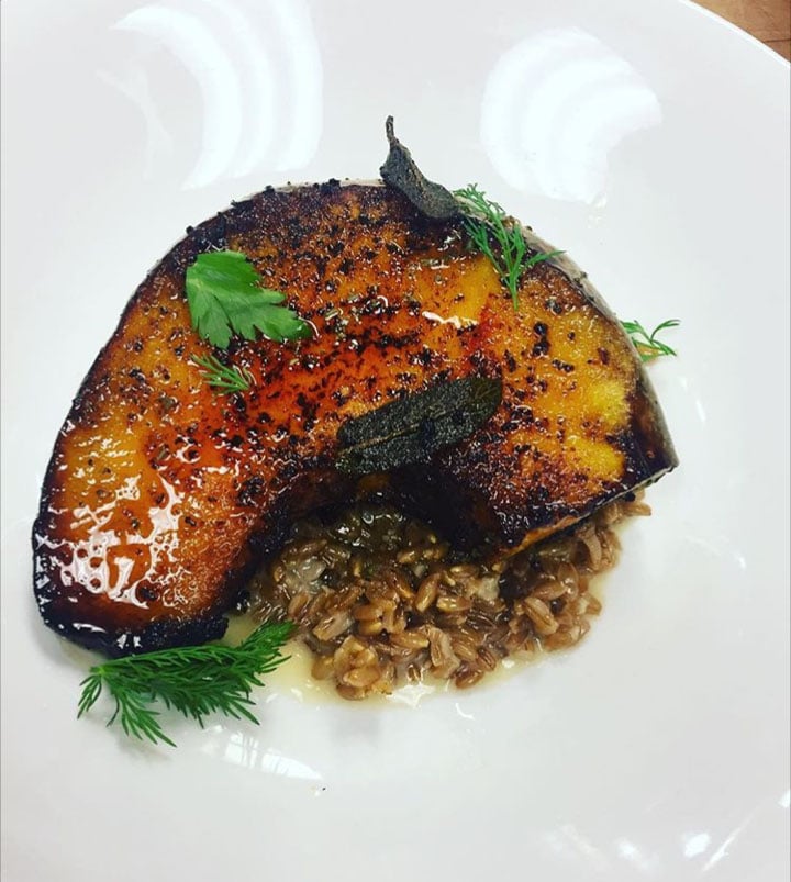 Bruce Kalman's Roasted Tahitian Squash With Farro Porridge
