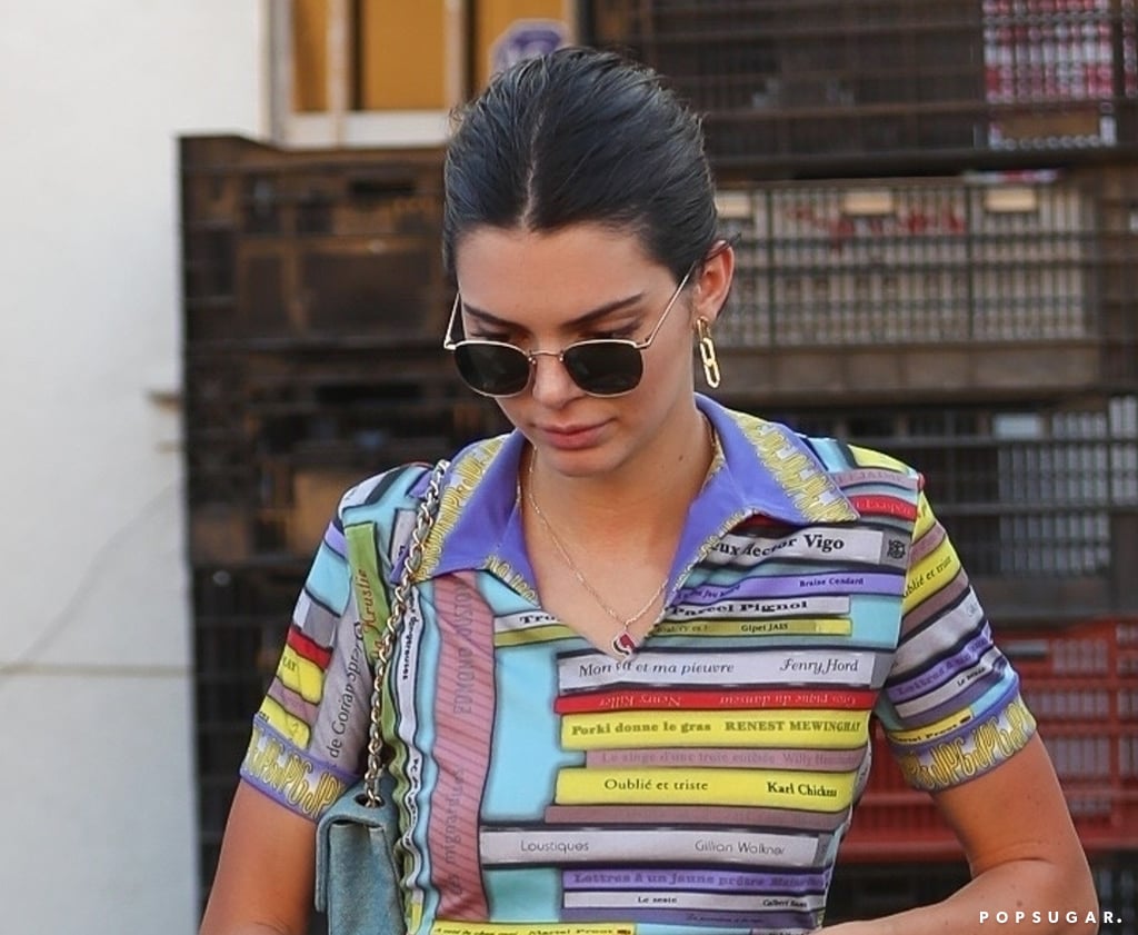 Kendall Jenner Crop Top With Book Print